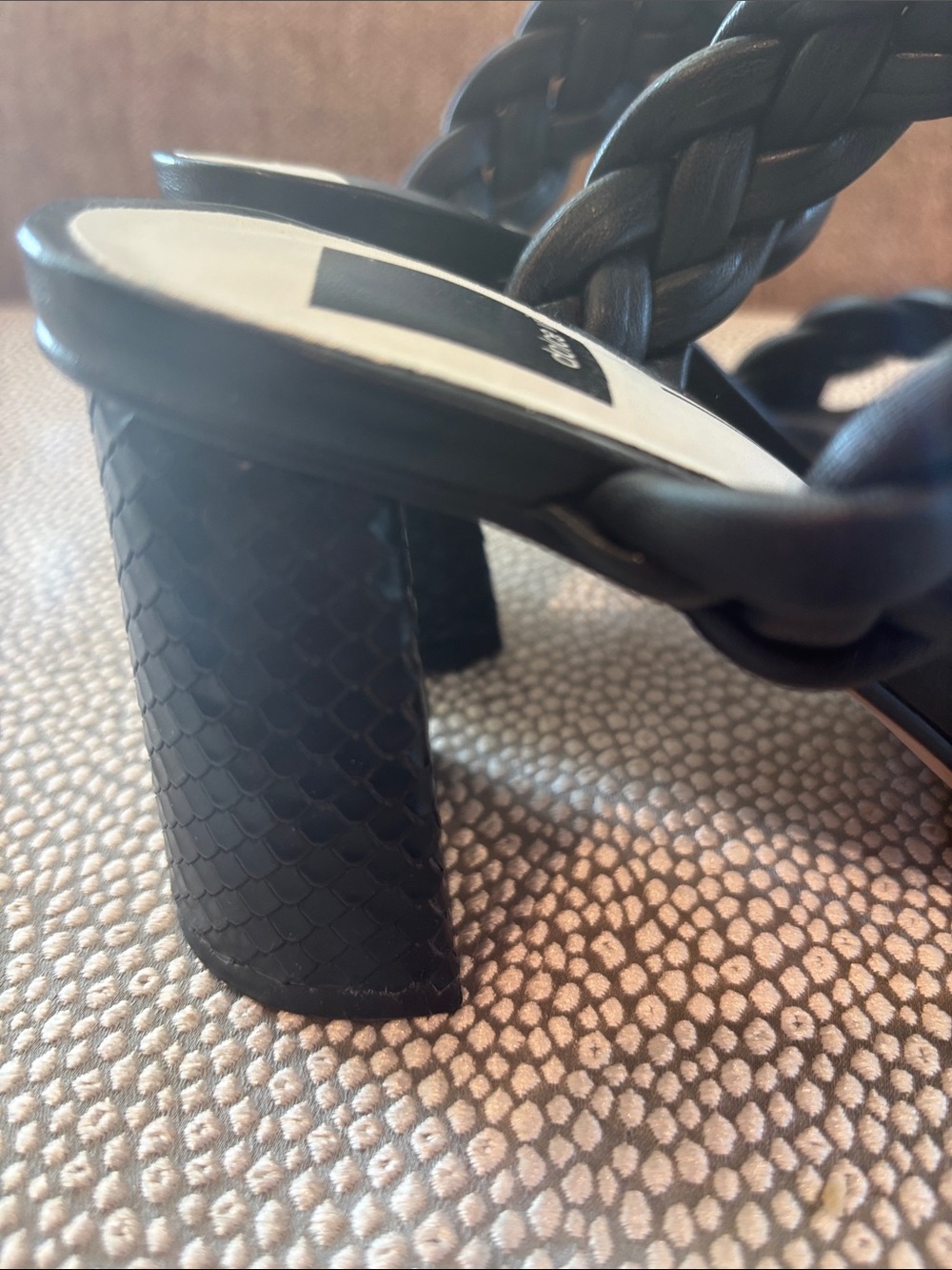 Dolce Vita Black Braided Double-Strap Block Heel Sandals - Women - Picture 3 of 5